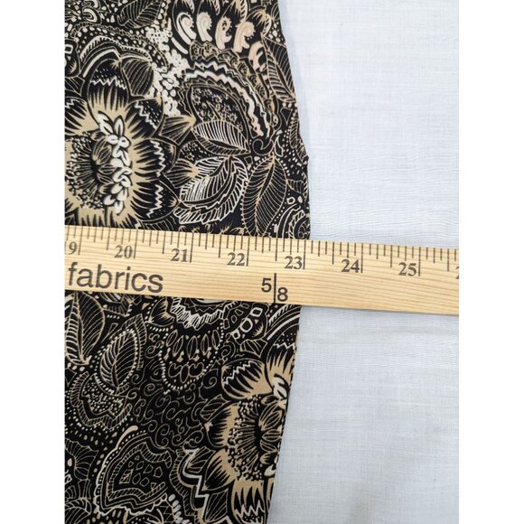 Plymouth New York Women Brown and White Silk Floral Skirt Side Zip Size 14 - Picture 6 of 8